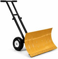GarveeLife Wheeled Snow Shovel - 29in Steel Blade, 10in Wheels Yellow/Black
