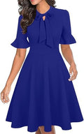 Women Summer Floral Ruffle Sleeve Wear to Work Church Wedding Guest Party Dresses