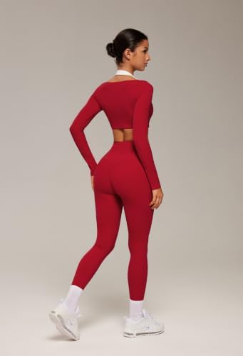 SUUKSESS Women 2 Piece Workout Sets Double Layer Padded Pilates Outfits