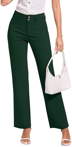 KICZOY Women Dress Pants Stretch Business Straight Leg with Pockets Wear to Work Casual 2026 Suitpants