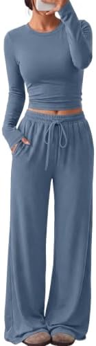 Trendy Queen Women's 2 Piece 2026 Fall Fashion Lounge Set with Pockets