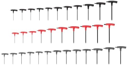 TEKTON Ball End Hex and Star T-Handle Key Set, 34-Piece | KEY90001 | 5/64 - 3/8 in., 2 - 10 mm, T6 - T50, Manganese Phosphate Finish