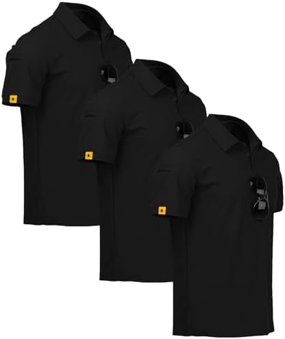 ZITY 3 Pack Mens Golf Polo Shirts Short Sleeve Business Casual T-Shirts