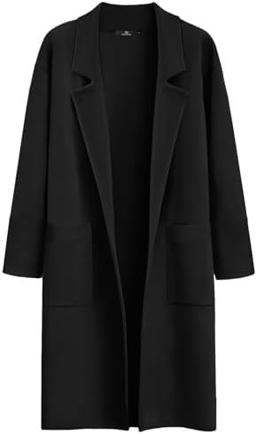 LILLUSORY Women's Long Cardigan Sweaters Fall Oversized Jacket Trench Coats