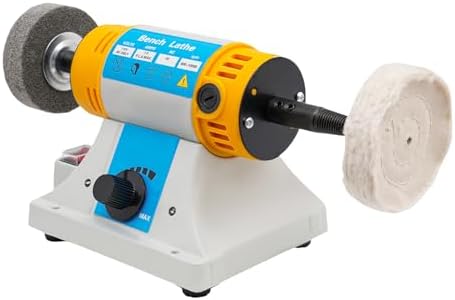 Bench Buffer Polisher, Speed Adjustable Jewelry Polisher Buffer Grinder, Benchtop Buffing & Polishing Machine for Jewelry Metal Wood Jade Knife Diamond Gold Silver Amber Leather