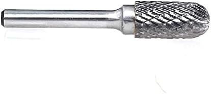 SC-5 Tungsten Carbide Burr Cylinder Shape with Radius End Double Cut Rotary Burr File(1/2" Cutter Dia X 1"Cutter Length) with 1/4'' shank, 1pcs