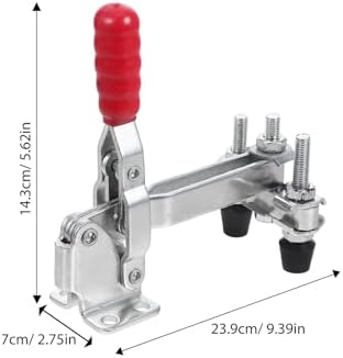 ARTIBETTER 2pcs Vertical Toggle Clamp with Rubber Tip Welding Quick Fixed Clamp for Woodworking Iron Zinc-plated Handheld Device for Power Equipment