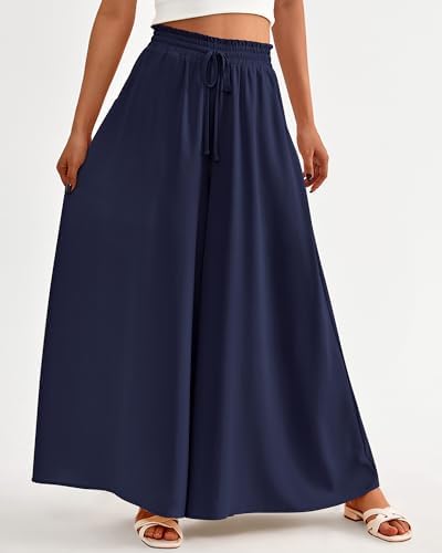 BTFBM Wide Leg Flowy Palazzo Pants for Women