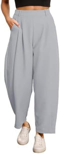EVALESS Womens Wide Leg Barrel Pants with Pockets