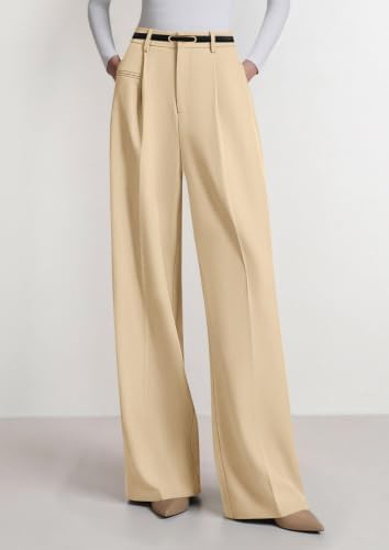 PRETTYGARDEN Women's Tailored Wide Leg Work Dress Pants