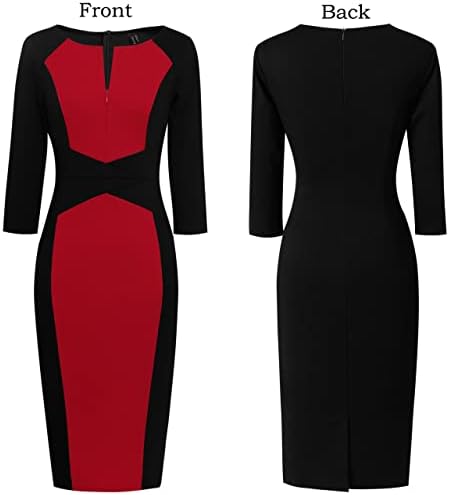 VFSHOW Womens Work Business Office Zipper Up Slim Bodycon Sheath Dress