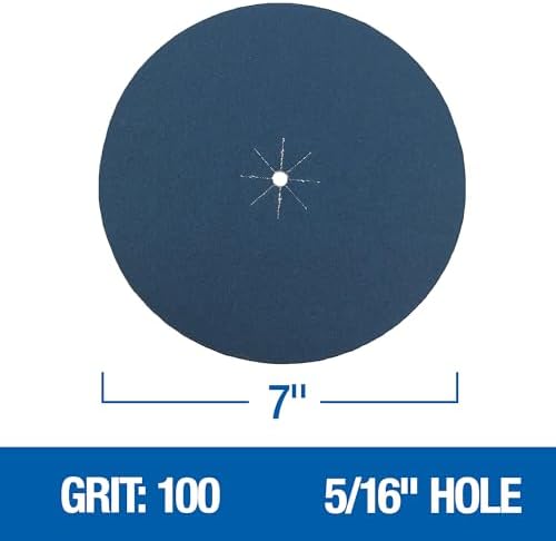 Mercer Industries 409100 Zirconia Cloth Floor Sanding Edger Discs, 7" x 5/16" Hole, Grit 100X (25 pack)