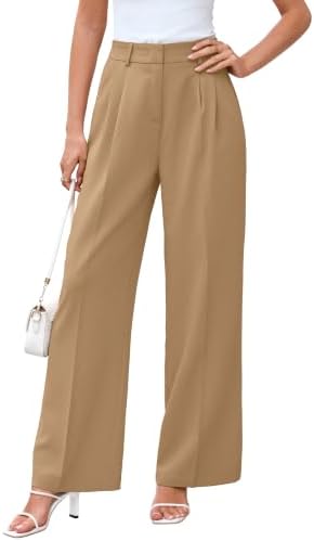 KICZOY Women Casual Wide Leg Dress Pants High Waist Lightweight Flowy Pants