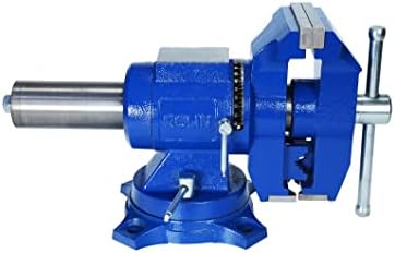 Rolin Vise 5 Inch Multi-Function Vises With Anvil Blue Bench Vise Heavy Duty Tools 360 Degree Swivel Base