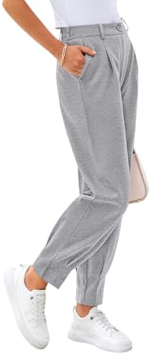 CFLONGE Womens Ankle Work Pants Trousers Casual Slacks