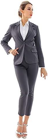 Marycrafts Women’s Two Piece Suits – Business Blazer Pant Suit Set, Professional Work Outfit for Office