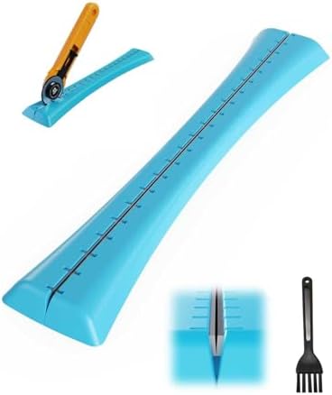 Linear Rotary Blade Sharpener, Rotary Cutter Sharpener for 45mm and 60mm Blades, Manual Rotary Sharpener Tool made of 2 Diamond-Coated Sharpening Stones for Blade Repair, with Clean brush