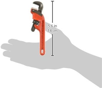 RIDGID 31050 E-6 End Pipe Wrench, 6-inch Plumbing Wrench,Red,Small
