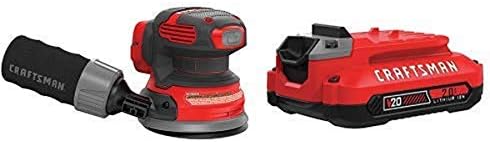 CRAFTSMAN V20 Random Orbit Sander with Lithium Ion Battery, 2.0-Amp Hour, Charger Sold Separately (CMCW220B & CMCB202)