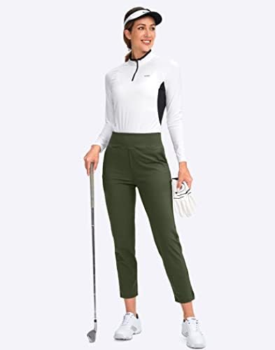 YYV Women's Golf Pants High Waist Stretch Ankle Pants with Pockets