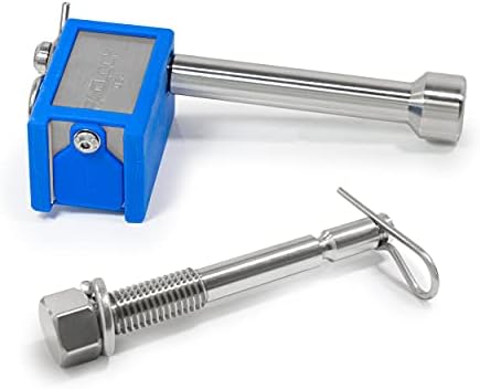 PACLOCK's KT-UCS-80A-250-YK-1 Hitch Lock Combo, Silver Anod Alum, High Performance 6-Pin Cylinder, Keyed Differently, with 1/2" Threaded Pin & 5/8" Pin