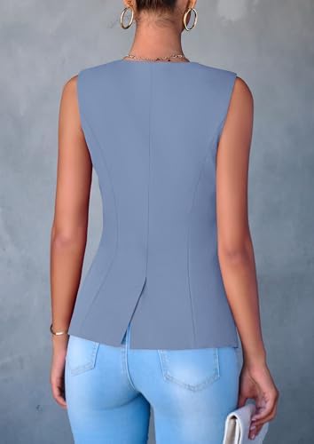 PRETTYGARDEN Women Tailored Suit Vest Business Casual Tops