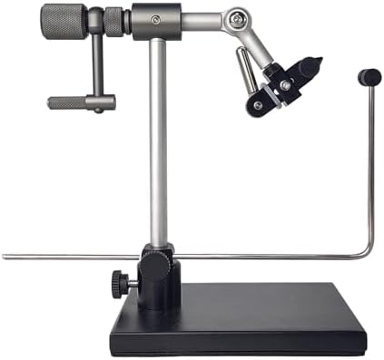 EUPHENG New Upgrade N075 Madison True Rotary Vise with Two Ball Bearings Inside More Smooth Fly Tying Vise with 360 Degree Rotation Easy Adjustment of Rotation Resistance 26 to 4/0 Hook Sizes