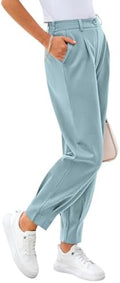 CFLONGE Womens Ankle Work Pants Trousers Casual Slacks