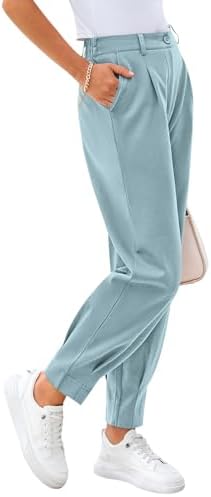 CFLONGE Womens Ankle Work Pants Trousers Casual Slacks