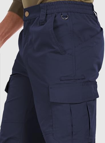 Mens Cargo Work Pants Durable Ripstop Tactical Pants with 7 Pockets Outdoor Water Resistant Hiking Woking Construction Pants