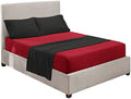 Nestl King Sheets Set - 4 Piece King Size Bed Sheets, Extra Soft, Double Brushed Bedding for King Size, 2 Tone Burgundy/Black Set, Burgundy Fitted Sheet, Black Flat Sheet, Black Pillow Case