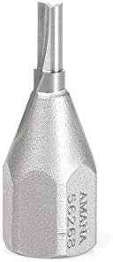 Amana Tool 56268 Carbide Tipped Mortising Screw Cutter 1/8 + .015 Dia x 3/8 Inch Cut Height x 1/4-28 Thread