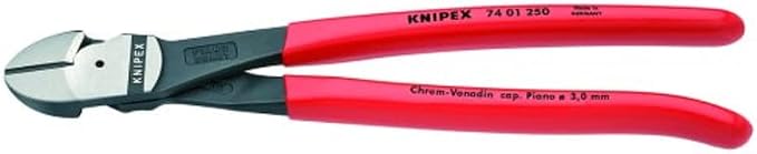 KNIPEX High Leverage Diagonal Cutters (7401250SBA), 10 inches and KNIPEX Raptor Pliers (8741250) Red, 10 inches