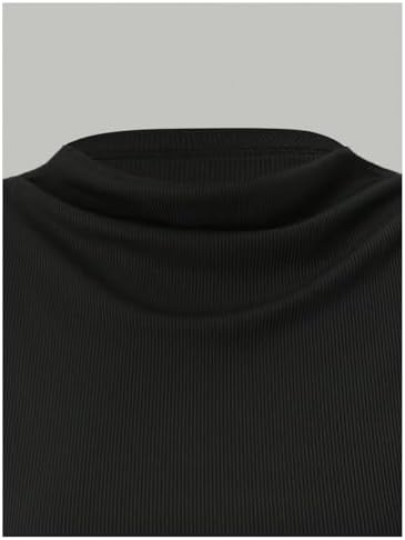 OYOANGLE Women's 3 Pack Business Casual Outfits Mock Neck Ribbed Tank Tops