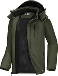 CAMELSPORTS Mens Winter Jacket Waterproof Warm Snow Ski Jackets Faux Fur Fleece Rain Coats with Removable Hood
