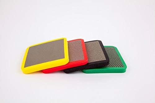 KGS Diamond PRO-PAD Hand Polishing 75x75x10 mm (4 Pack, Combination Set (grit 60, 120, 200, 400))