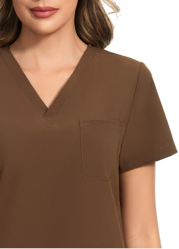 COZYFIT Scrubs for Women Set - Stretch V-Neck & Jogger Pant with 9 Pockets