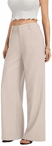 FUNYYZO Wide Leg Dress Pants for Women Work Slacks Business Casual Outfits