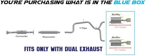 Northeastern Exhaust | Stainless Steel Driver & Passenger Side Dual Tip Muffler Exhaust System Kit Compatible for Pontiac Grand Prix 2003-2008 3.8L | Free Clamps Included | Automotive Replacement Part