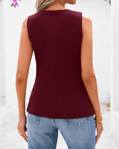 BTFBM Suit Vest Tops For Women Sleeveless Blazer Work Wear