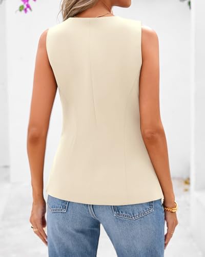 BTFBM Suit Vest Tops For Women Sleeveless Blazer Work Wear