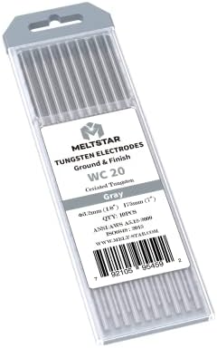 TIG Welding Cerium tungsten electrode 1/8” x 7” (Grey, WC20) 10-Pack