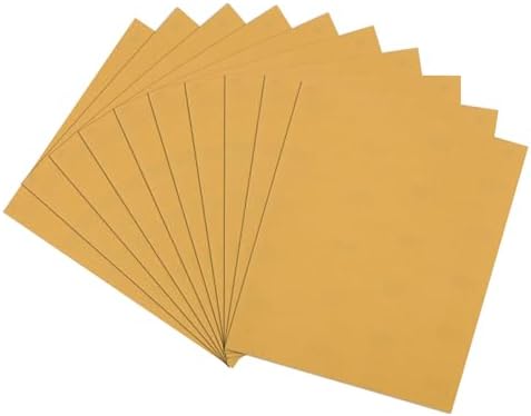 10 Pcs 800 Grit Sandpaper 9 x 11 Inch Sand Paper Alumina Gold