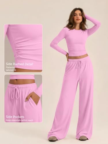 Trendy Queen Women's 2 Piece 2026 Fall Fashion Lounge Set with Pockets