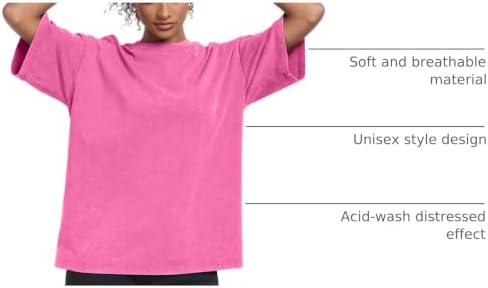 Womens Vintage Oversized T Shirts Acid Washed Baggy Cotton Tee Workout Gym Shirts Boyfriend Short Sleeve Tops