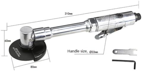 Long Handle Angle Grinder, 18000 RPM Air Angle Grinder,Pneumatic Cutting Machine, 3"/75mm Cutting Blade w/180 Degree Metal Safety Cover, Grinder Polisher Pneumatic Tool (US Stock)