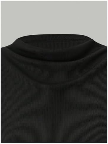 OYOANGLE Women's 3 Pack Business Casual Outfits Mock Neck Ribbed Tank Tops