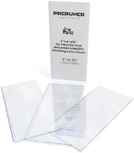 10 Pack 2x4.25" Clear Welding Lens | ANSI Z87.1 Polycarbonate Protective Lens for Welding Hood | Scratch Resistant Outer Cover Lens to Protect Auto-Darkening Lens