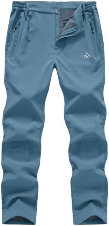 BASUDAM Men's Work Pants Softshell Winter Fleece Lined Insulated Outdoor