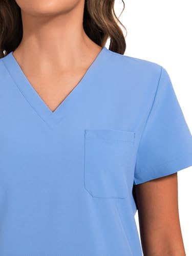 COZYFIT Scrubs for Women Set - Stretch V-Neck & Jogger Pant with 9 Pockets